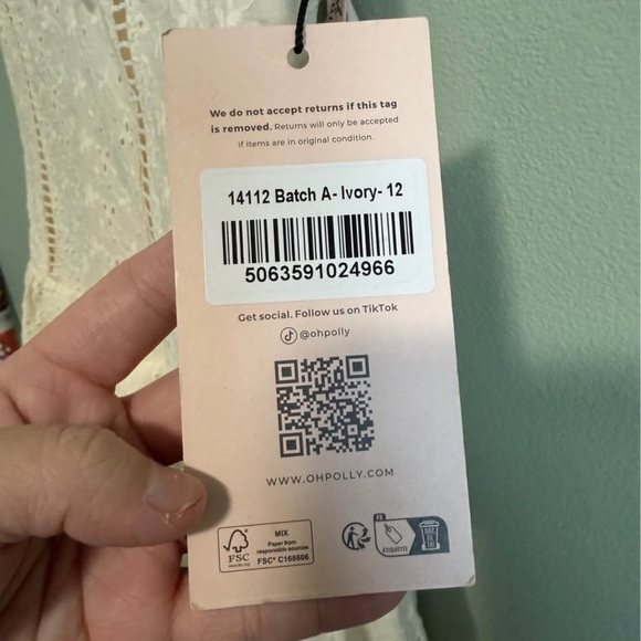 Oh Polly Eyelet Midi Dress US size 8 - Picture 5 of 5